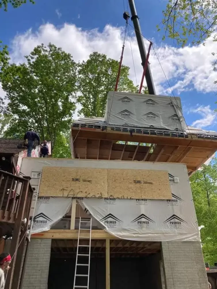 Second Story Modular Addition being placed