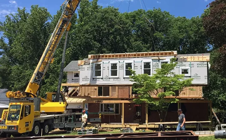 Additions being placed on second story carbide construction