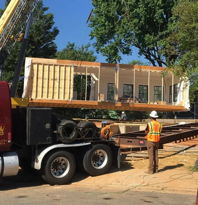 Arlington Modular Home Foundation on the truck