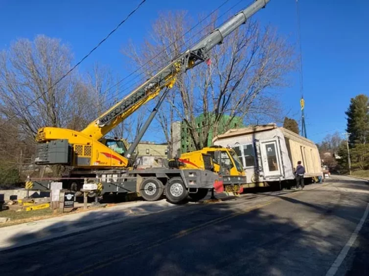 Blacksburg VA Modular Home Addition Getting Ready to Place