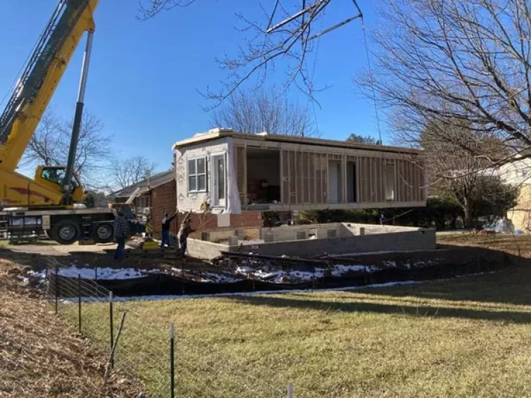 Modular Addition Section being Lifted and Placed