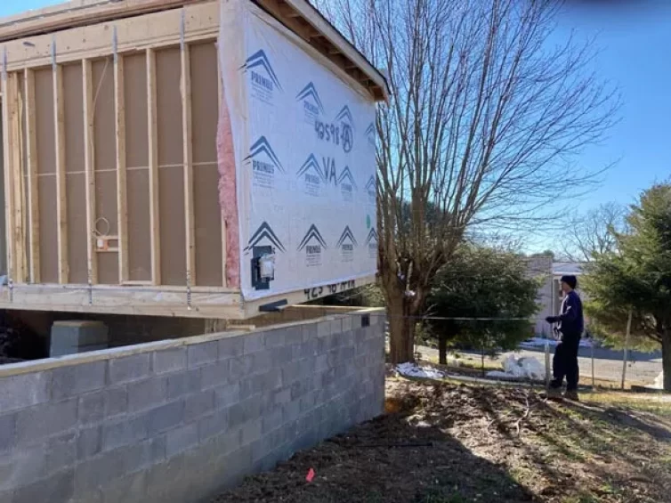 Blacksburg VA Modular Addition Placed on Foundation