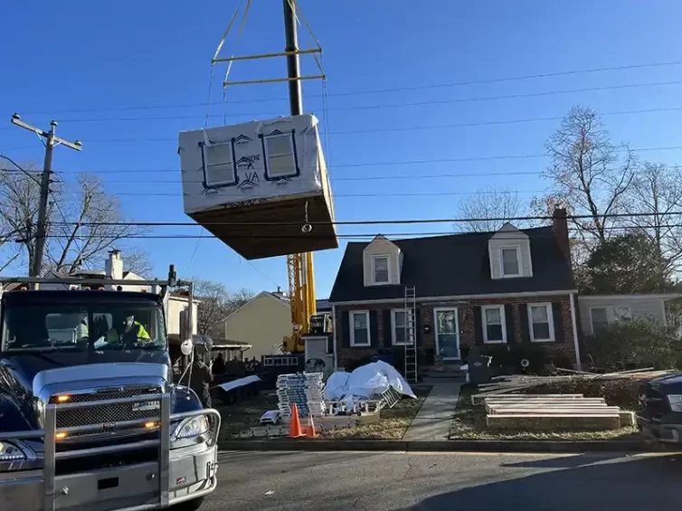 Falls Church Modular Addition Project Crane