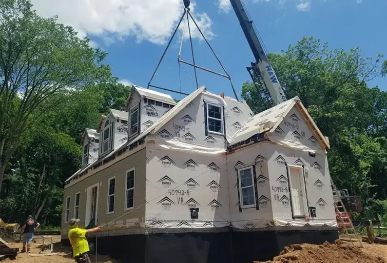 Setting Second Story Modular Home from Carbide Construction