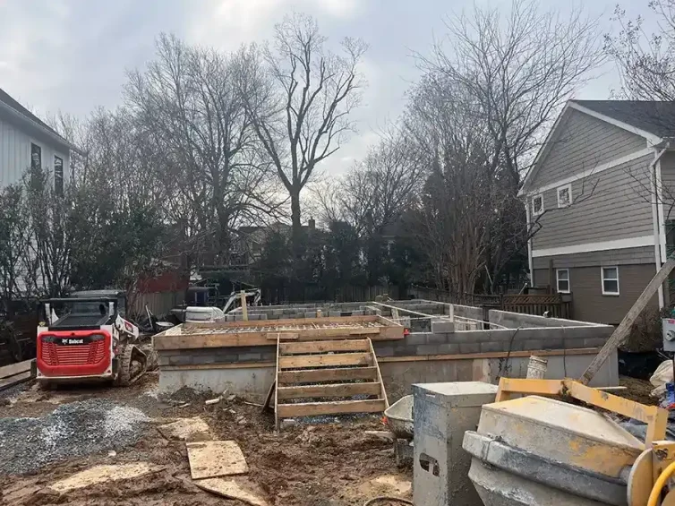 Foundation work on modular home